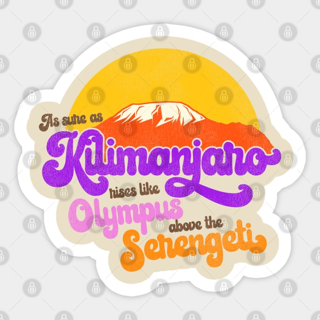 AFRICA Toto Lyrics As Sure As Kilimanjaro Sticker by darklordpug